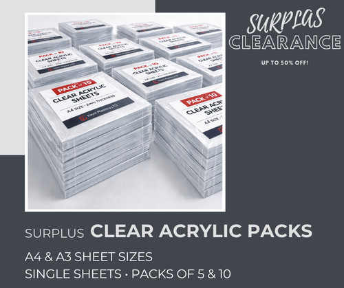 Clear acrylic surplus - clear, sheets